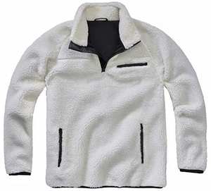 <span class=keywords><strong>Felpa</strong></span> pullover traspirante in pile <span class=keywords><strong>Teddy</strong></span> tinta unita da uomo Brandit bianca 5XL - Product Image 1