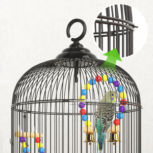 Toptan üreme kafesi papağan yuvarlak şekil kuş papağan <span class=keywords><strong>stand</strong></span>ı kafes kanca ile beyaz papağan kuş taşıyıcı kafes ile ayakta - Product Image 5