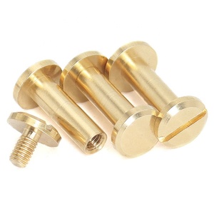 Tornillos de cabeza plana de latón, 8x4x15mm, para hebilla de cinturón - Product Image 1
