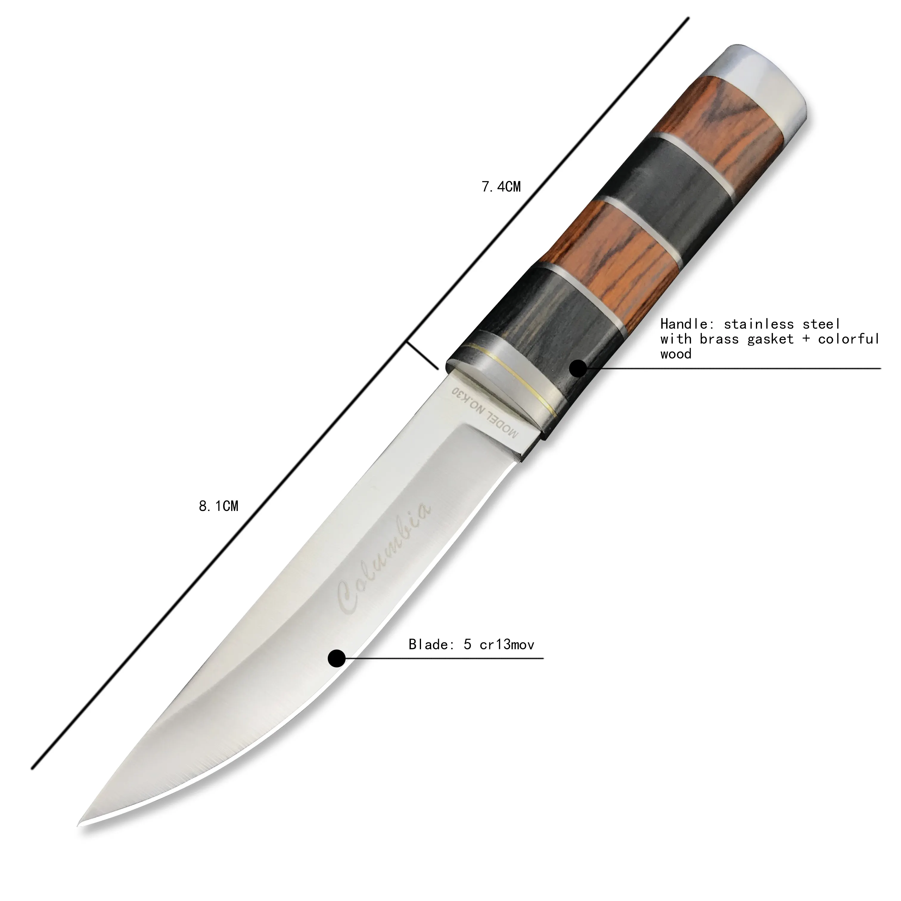 Specifications Low Price Custom Fixed Blade Pocket Hunting Knives
