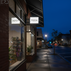 Panneau lumineux LED personnalisé EZD pour intérieur, panneau publicitaire circulaire en acrylique et acier inoxydable, boîte à lumière étanche pour magasin commercial - Product Image 5