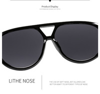 Lunettes de soleil oversize de luxe pour femme, style pilote punk, double pont creux, noir et jaune, en métal, collection 2025