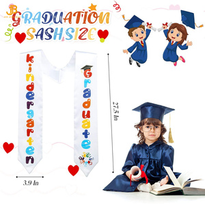 Robe de graduation pour enfants bleu marine en gros avec étole, tunique de graduation préscolaire - Product Image 2