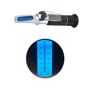 Salinity Refractometer ATC 0-28% Measure salt water or salinity of water ideal for aquariums and marine monitoring Pure Alumini