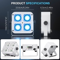 Projecteur LED rechargeable U`King 4X10W RGBWA+UV, sans fil, alimenté par batterie, pour DJ, mariage, scène, événement