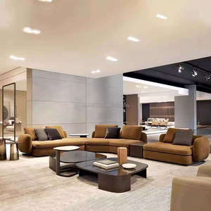 Ensemble de canapés trois places de luxe minimaliste nordique, taille et couleur personnalisables, design moderne, tissu tissé, bois, pour la maison - Product Image 4