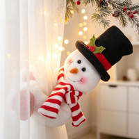 Attaches de rideaux de Noël en tissu, porte-rideaux Père Noël, décoration de fenêtre pour la maison et les fêtes de Noël