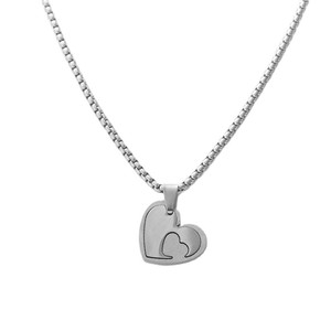 <b>Titanium</b> Steel Heart Pendant Necklace Geometric Retro Design Everyday Wear 120210 - Product Image 3
