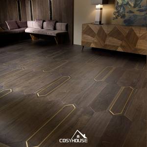 Parquet design multicouche en chêne et noyer Parquets solides en bois d'ingénierie floraux pour villa et appartement haut de gamme et hôtel - Product Image 3