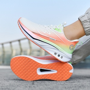 Chaussures de course unisexe en maille respirante avec plaque en carbone ultra-légère, absorption des chocs, nouvelle collection printemps, grande taille, pour sports de vitesse, semelle en caoutchouc - Product Image 3