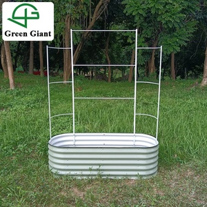 Treillis de jardin surélevé Huizhou Green Giant pour plantes grimpantes H4 Blanc, pergola pour plantes grimpantes pour jardinière surélevée en métal - Product Image 2