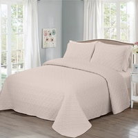 Nouveau Style 7PC reine et King Size ensemble de couette à ultrasons Beige Polyester tissé Style occidental y compris Pin Sonic couette drap de lit