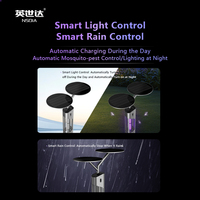 Lampe Insecticide Intelligente pour Cour Extérieure, Éclairage Solaire, Lampe Anti-moustiques à Double Usage pour Mouches et Papillons de Nuit, Agent Bienvenue
