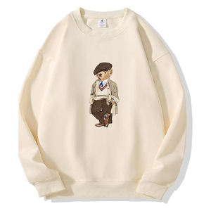 <span class=keywords><strong>Felpa</strong></span> Unisex Rosa <span class=keywords><strong>con</strong></span> Collo Tondo e Motivo Orso Termotrasferito, Foderata in Pile, Vestibilità Ampia <span class=keywords><strong>con</strong></span> Spalle Cadenti - Product Image 3