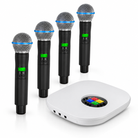 Microphones dynamiques sans fil à quatre canaux avec capsule cardioïde et autonomie de batterie étendue pour sonorisation scolaire et locaux publics
