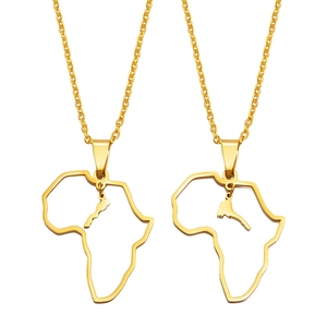 Collar con colgante <span class=keywords><strong>de</strong></span> <span class=keywords><strong>mapa</strong></span> <span class=keywords><strong>de</strong></span> <span class=keywords><strong>Marruecos</strong></span> y Eritrea, cadena <span class=keywords><strong>de</strong></span> eslabones clásica <span class=keywords><strong>de</strong></span> acero inoxidable, joyería - Product Image 1