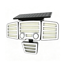 Lampe solaire LED ultra-lumineuse à longue portée pour extérieur, applique murale à quatre têtes, éclairage routier, double capteur, commande manuelle