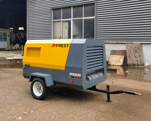 Compressore d'aria portatile diesel a vite raffreddato ad aria da 190CFM 8Bar a basso prezzo, con controllo PLC, pompa motore da 5m/min per perforatrice da roccia - Product Image 3