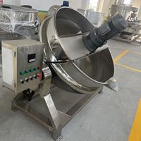 Chaudière industrielle à double enveloppe de 100L à 1000L, grande capacité, chauffage électrique et gaz, avec agitateur pour sauces