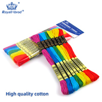 Fil à broder DIY 100% Coton Égyptien, Lot de 8, pour Point de Croix, Motif Teint, Couleur Fixe, Technique Mercerisée, Haute Qualité