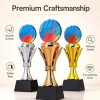 Trophée en résine personnalisé, plaque d'honneur, ornement en cristal, récompense pour club, or, argent, cuivre