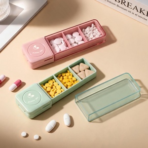 Support OEM Mini Medicine <b>Tablet</b> Pill Storage Box 3 Compartments Travel Pill Organizer Small PP Pill Case <b>Container</b> - Product Image 1