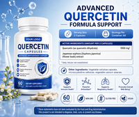 Capsules végétales de Quercétine 500mg en gros (ODM/OEM) – Flavonoïde naturel non-OGM, antioxydant, soutien respiratoire et immunitaire
