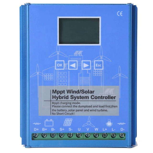 Low Noise Wind Generator Controller 600W to 5KW with MPPT Charging Modes Smart Wind Charge Controller 12V/24V/48V