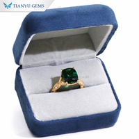 Bague Tianyu Gems sur mesure en émeraude taille coussin, filigrane milgrain, or jaune massif 10K 14K 18K, bijoux fins vintage pour femme