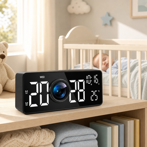 Good Selling Big Quantity Custom <b>WiFi</b> Clock Security <b>Camera</b> Home Office Nursery Elder Care <b>Indoor</b> Monitoring - Product Image 3