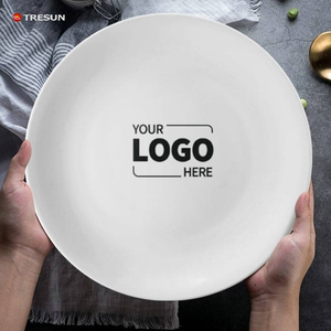 <b>Ceramic</b> Porcelain Dinner <b>Plates</b> with Custom Design Personalized Logo Restaurant Use Dishwasher & Microwavable Safe - Product Image 1