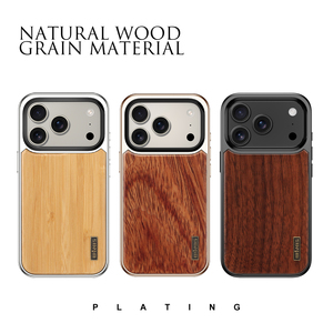 Étui de luxe rotatif Laudtec en bois naturel avec panneau tactile saphir pour <span class=keywords><strong>iPhone</strong></span> 17 Pro - Product Image 3