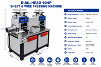 Nouvel Arrivage Laminatoir Automatique Robuste à Double Tête 10HP 7.5KW pour Fil Métallique, Équipement de Laminage de Métaux pour Bijoux Or et Argent