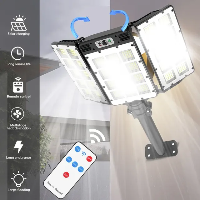 Solar Street Light 800 LED Auto Motion Sensor IP65 CE Certified ABS Waterproof Battery Outdoor Garden Road Pathway Easy