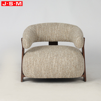 Fauteuil d'appoint confortable de style nordique avec coussin moelleux, pieds en bois durables, pour salons et espaces de détente