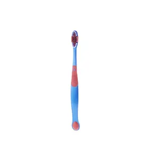 Cheap double color toothbrush promotional daily use friendly adult toothbrush