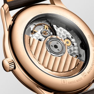 Reloj Mecánico Automático para Hombre, Caja de Oro Rosa, Manecillas Azules, Correa de Cuero Marrón, Ventana de Fecha, Reloj de Pulsera Clásico Longinesing - Product Image 6