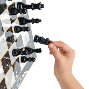 फैक्टरी थोक कस्टम लोगो लकड़ी की तह 3 में 1 शतरंज सेट बैकगैमन चेकर्स फोल्डेबल बोर्ड शतरंज बच्चे के लिए शैक्षिक खिलौने - Product Image 3