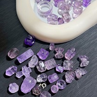 Accessoires DIY en Améthyste Naturelle Pixiu Chat Lotus Libre-Forme Renard à 9 Queues avec Trou Traversant pour Bracelet et Ornement