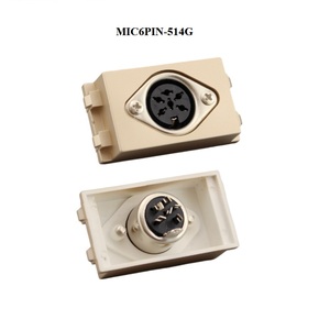 Panel chasis montaje 128 tipo <span class=keywords><strong>Mic</strong></span> 6 pin 8pin <span class=keywords><strong>Mic</strong></span> 6,35mm BNC RGB módulo conector extensor acoplador color dorado enchufe de placa de pared