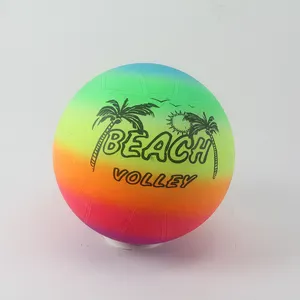 9インチレインボーカラフルPVCインフレータブルビーチボールおもちゃボール