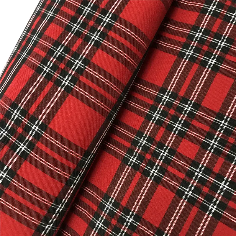 Width 150 cm Stretchy Rayon Chinlon Spandex YARN DYED Plaid Fabric Twill Scotland Jacquard suit fabric for kids costume dress