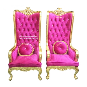 LC92 Luxury Modern Solid Wood Hotel Wedding <strong>Chair</strong> with <strong>Pink</strong> Velvet Cover for Wedding Party - Product Image 5