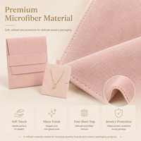 Pochette à bijoux en microfibre avec insert personnalisé en suède pour collier, boucles d'oreilles, bague, bracelet, emballage en velours avec rabat, sac cadeau anti-poussière