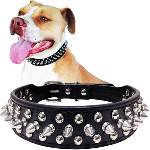 Collar de piel sintética con tachuelas para perro, accesorio de moda, suave, ajustable, con tachuelas, para exteriores - Product Image 1