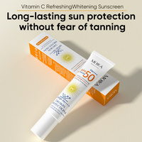 Crème solaire Moika Vitamine C SPF50 PA++++ Rafraîchissante 25g Blanchissante Protection UVV Contrôle du sébum Hydratante Légère