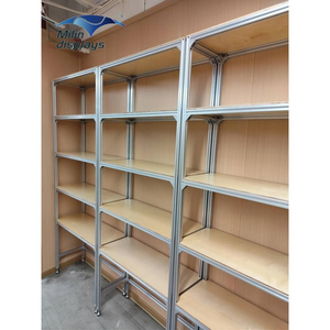 Aluminum Frame Heavy Duty Supermarket Dunnage <strong>Rack</strong> &amp; Wall Shelves for Home Decor Exhibition Shelving Office Retail Store - Product Image 1