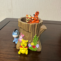 Lunatique l'ourson souche d'arbre porte-stylo en résine personnalisé pièce décorative ajoutant une touche de magie de l'enfance