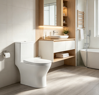 Kloset Duduk Keramik Berkualitas Tinggi Model Modern dengan Sistem Siram Ganda, Drainase S-Trap/P-Trap, dan Penghilang Bau Otomatis