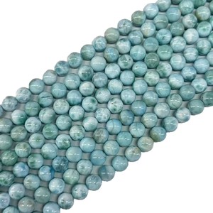 Suministro de Fábrica: Cuentas Redondas Sueltas de Larimar Natural de 6/8/10mm, Cuentas de Piedras Preciosas Azules Pulidas para la Fabricación de Joyas. Color: # 32 - Product Image 6